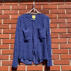 Maeve Anthropologie baby Clara bird button up blouse. Size 8